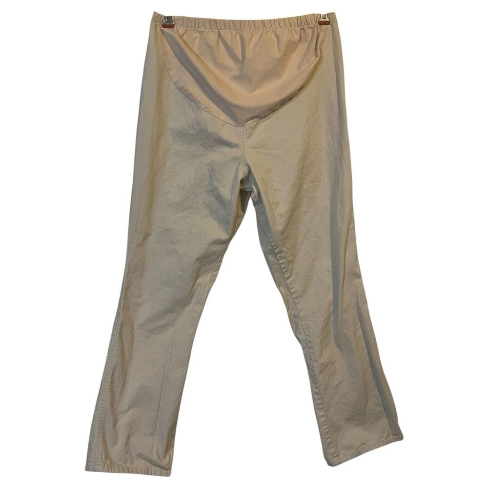 New Addition Maternity Khaki Pants Straight Leg Size 8 Clean Girl Workwear